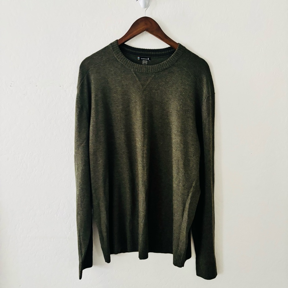 Smartwool Men’s Crewneck Sweater Size XXL Green Wool Blend‎ Lightweight Knit